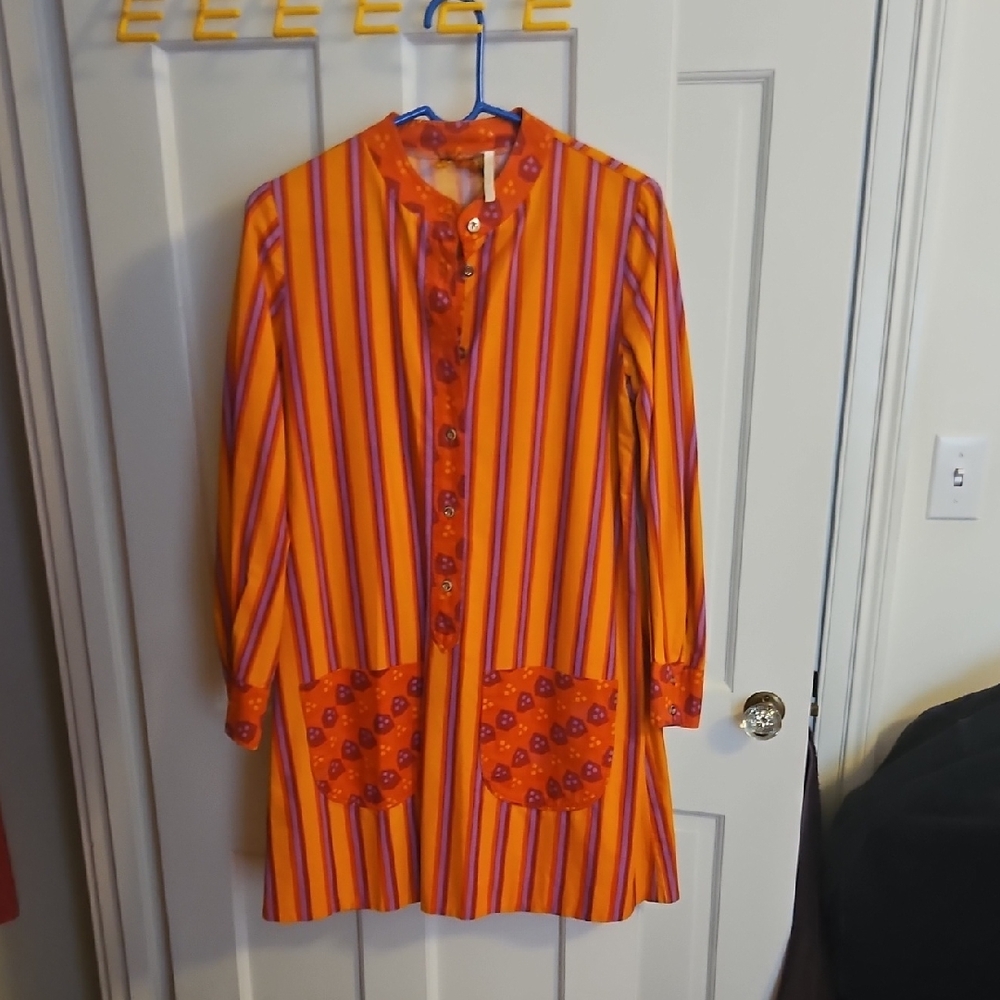 Vintage Striped Dress with Heart Pockets vintage 1960s marimekko